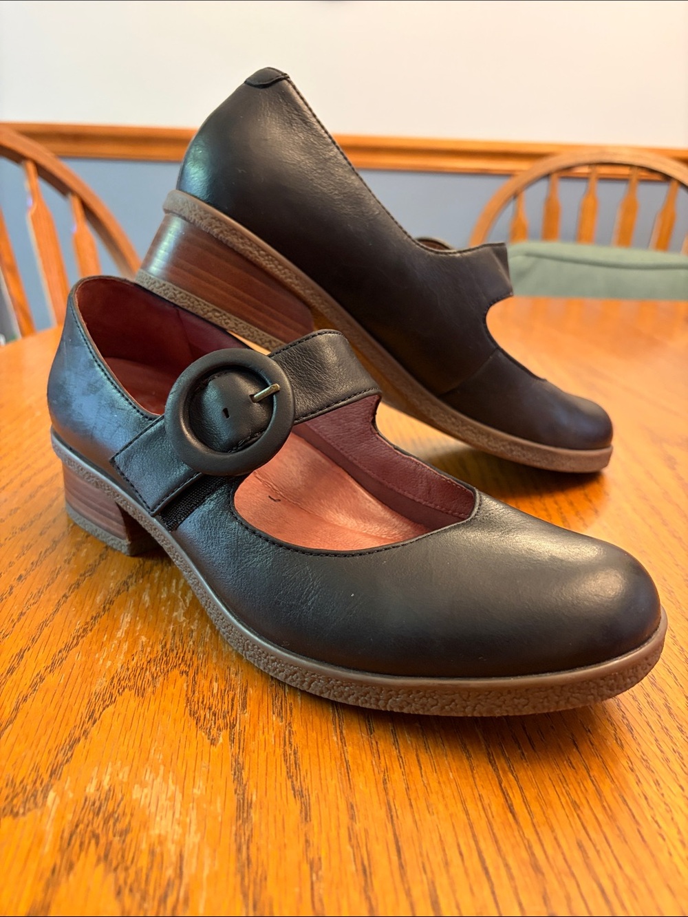 Classic Black leather “Brandy” Mary Jane Low Heel Pump